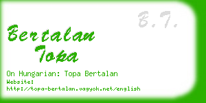 bertalan topa business card